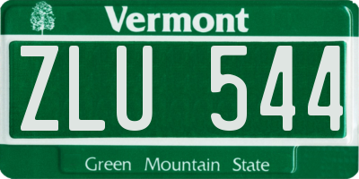VT license plate ZLU544