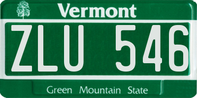 VT license plate ZLU546