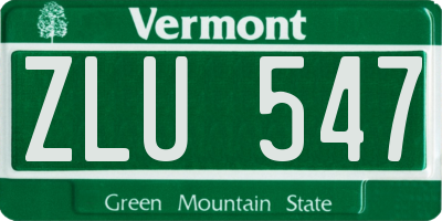 VT license plate ZLU547