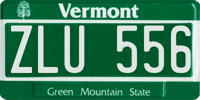 VT license plate ZLU556