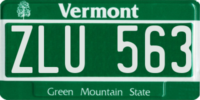 VT license plate ZLU563
