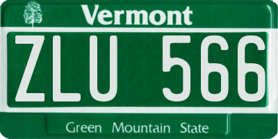 VT license plate ZLU566