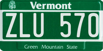 VT license plate ZLU570