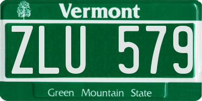 VT license plate ZLU579