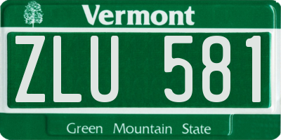 VT license plate ZLU581