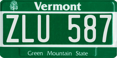 VT license plate ZLU587