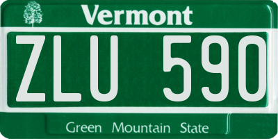 VT license plate ZLU590