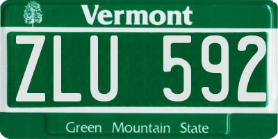 VT license plate ZLU592