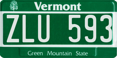 VT license plate ZLU593