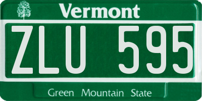 VT license plate ZLU595