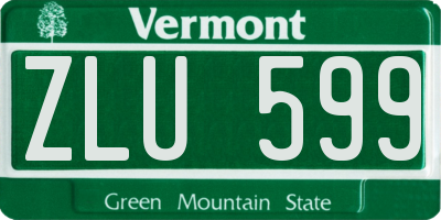 VT license plate ZLU599