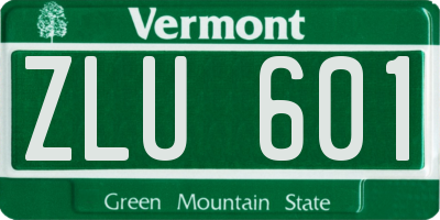 VT license plate ZLU601