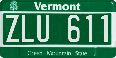 VT license plate ZLU611