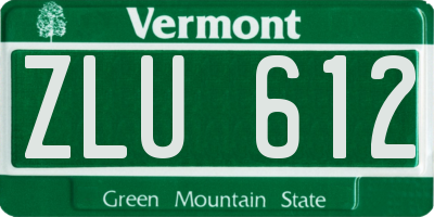 VT license plate ZLU612