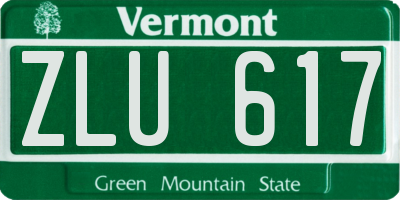 VT license plate ZLU617
