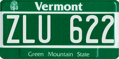 VT license plate ZLU622