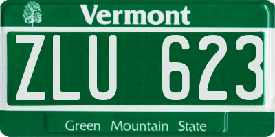 VT license plate ZLU623