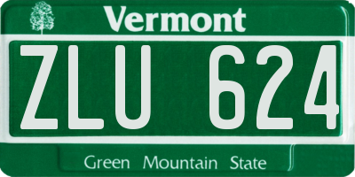 VT license plate ZLU624