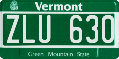 VT license plate ZLU630
