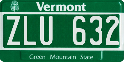 VT license plate ZLU632