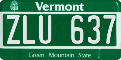 VT license plate ZLU637