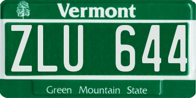 VT license plate ZLU644