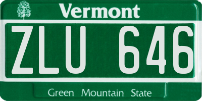 VT license plate ZLU646