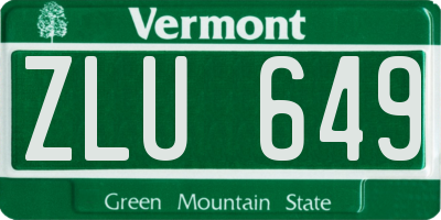 VT license plate ZLU649