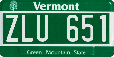 VT license plate ZLU651