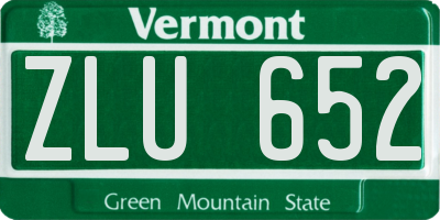 VT license plate ZLU652