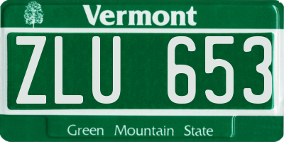 VT license plate ZLU653