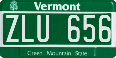 VT license plate ZLU656