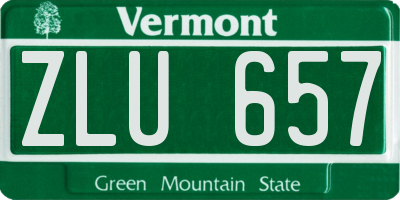 VT license plate ZLU657