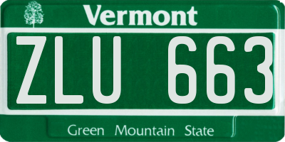 VT license plate ZLU663