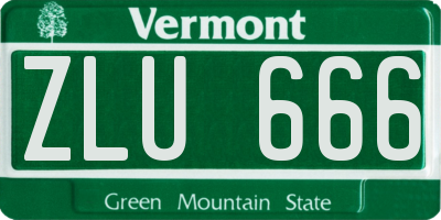 VT license plate ZLU666