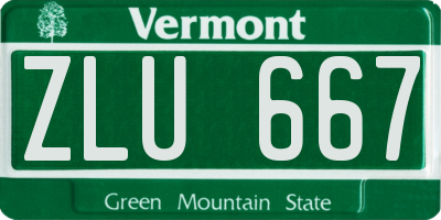 VT license plate ZLU667