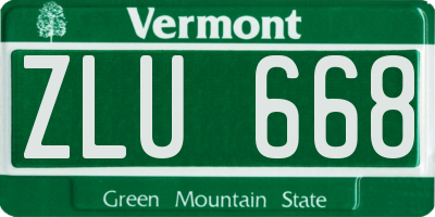 VT license plate ZLU668