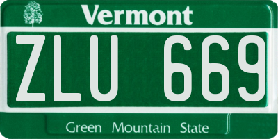 VT license plate ZLU669