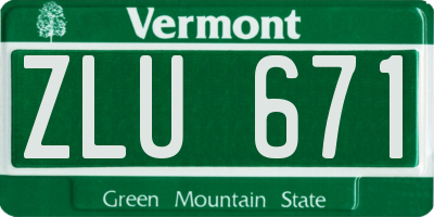 VT license plate ZLU671