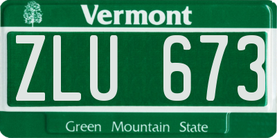 VT license plate ZLU673