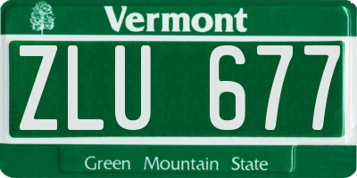 VT license plate ZLU677