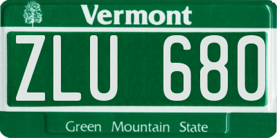 VT license plate ZLU680