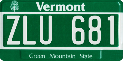 VT license plate ZLU681