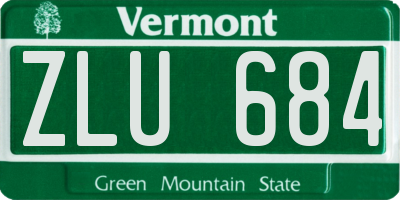 VT license plate ZLU684