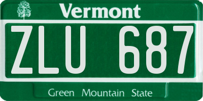 VT license plate ZLU687