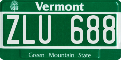 VT license plate ZLU688