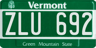 VT license plate ZLU692