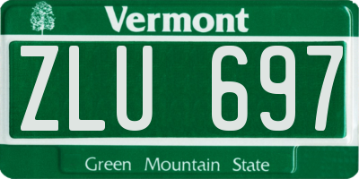 VT license plate ZLU697