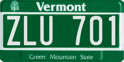 VT license plate ZLU701