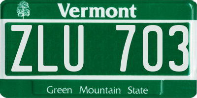 VT license plate ZLU703